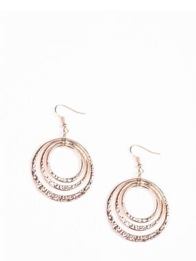 E-64 Gold Multi-Ring Hoop Drop Earrings - Women Jewelry